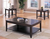 Stewart Casual 3-piece Occasional Table Set with Lower Shelf Cappuccino