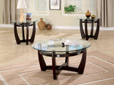 Contemporary 3-piece Round Occasional Table Set Cappuccino
