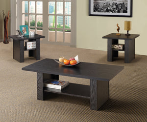 Contemporary 3-piece Occasional Table Set Black Oak