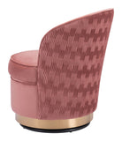 English Elm EE2735 100% Polyester, Plywood, Steel Modern Commercial Grade Accent Chair Pink, Gold 100% Polyester, Plywood, Steel