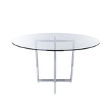 Legend 48" Round Table with Clear Tempered Glass Top and Chromed Steel Base