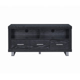 Contemporary 3-drawer TV Console Black Oak