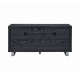 Contemporary 3-drawer TV Console Black Oak