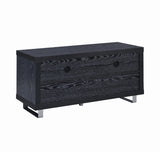 Contemporary 3-drawer TV Console Black Oak