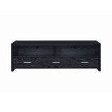 Contemporary 3-drawer TV Console Black Oak