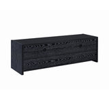 Contemporary 3-drawer TV Console Black Oak