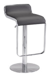 Zuo Modern Equino 100% Polyurethane, Plywood, Steel Modern Commercial Grade Barstool Espresso, Chrome 100% Polyurethane, Plywood, Steel