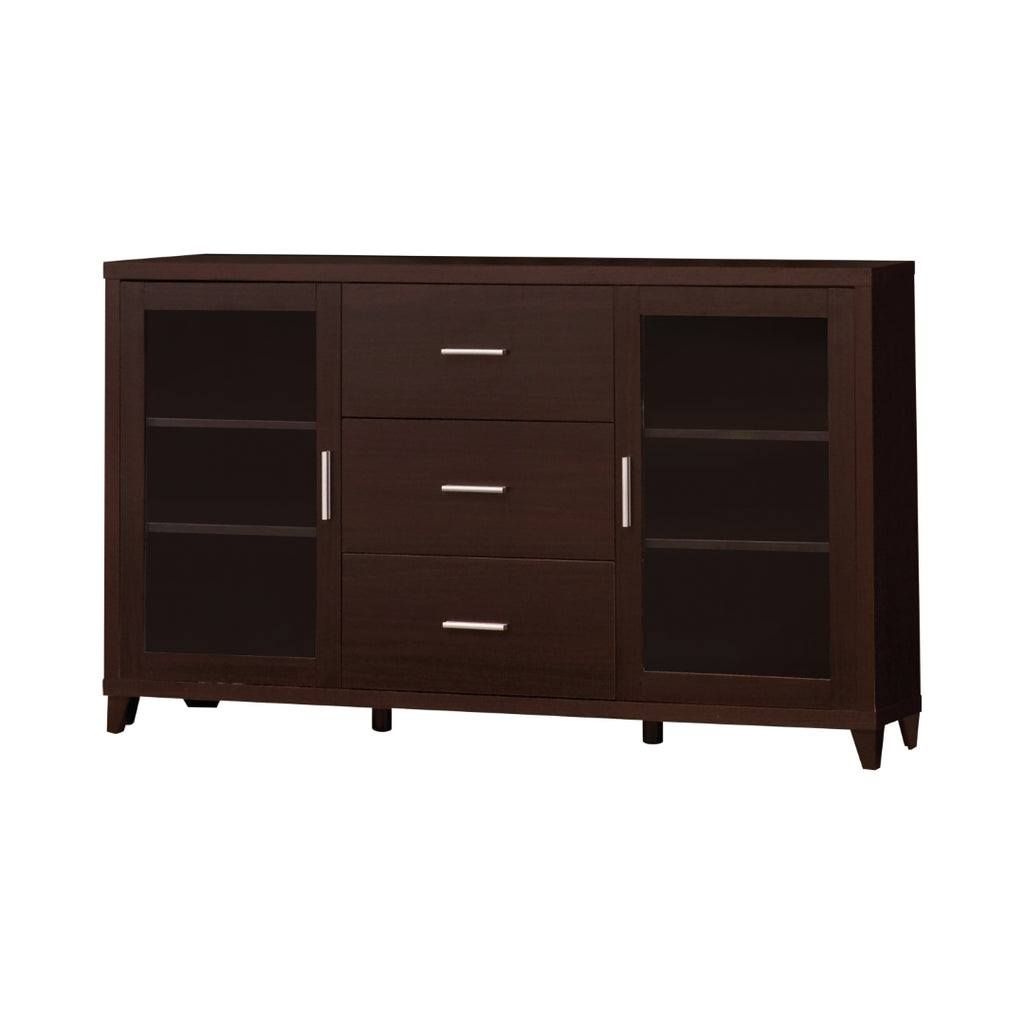Contemporary 2-door TV Stand with Adjustable Shelves Cappuccino