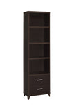 Contemporary 2-Drawer Media Tower in Cappuccino - Stylish Storage with Adjustable Shelves & Drawers