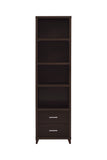 Contemporary 2-Drawer Media Tower in Cappuccino - Stylish Storage with Adjustable Shelves & Drawers