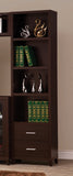 Contemporary 2-Drawer Media Tower in Cappuccino - Stylish Storage with Adjustable Shelves & Drawers