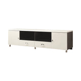 Contemporary 2-drawer TV Console White and Grey