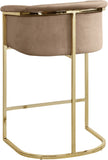 Donatella Velvet / Engineered Wood / Steel Contemporary Beige Velvet Stool - 23.5" W x 20" D x 36" H