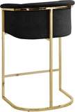 Donatella Velvet / Engineered Wood / Steel Contemporary Black Velvet Stool - 23.5" W x 20" D x 36" H