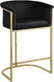 Donatella Velvet / Engineered Wood / Steel Contemporary Black Velvet Stool - 23.5" W x 20" D x 36" H