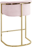 Donatella Velvet / Engineered Wood / Steel Contemporary Pink Velvet Stool - 23.5" W x 20" D x 36" H