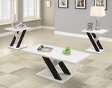 Contemporary 3-piece X-leg Occasional Table Set White and Black