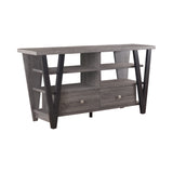 Contemporary 2-drawer TV Console Black and Grey