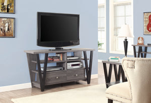 Contemporary 2-drawer TV Console Black and Grey