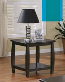 Casual Square End Table with Bottom Shelf Espresso