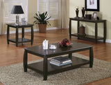 Casual Rectangular Coffee Table with Lower Shelf Espresso