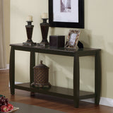 Casual Rectangular Sofa Table with Lower Shelf Espresso