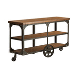 Roy Country Rustic Sofa Table with 2-shelf Rustic Brown