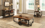 Roy Country Rustic Sofa Table with 2-shelf Rustic Brown