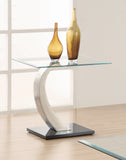 Willemse Modern Glass Top End Table Clear and Satin