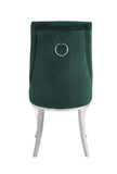 Dekel Glam/Vintage Side Chair (Set-2) Green Fabric (cc#) • FRAME] Stainless Steel 70142-ACME