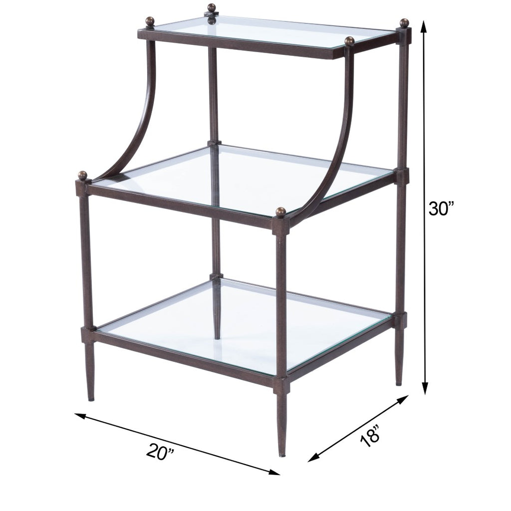 Butler Specialty Peninsula Metal & Glass Side Table 7015030