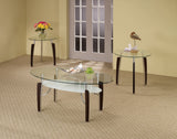 Contemporary 3-piece Occasional Table Set Cappuccino and Chrome