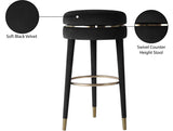 Coral Velvet / Engineered Wood / Metal / Foam Contemporary Black Velvet Counter Stool - 17" W x 17" D x 26" H