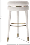 Coral Velvet / Engineered Wood / Metal / Foam Contemporary Cream Velvet Counter Stool - 17" W x 17" D x 26" H