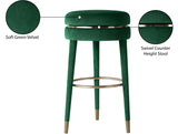 Coral Velvet / Engineered Wood / Metal / Foam Contemporary Green Velvet Counter Stool - 17" W x 17" D x 26" H