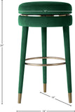 Coral Velvet / Engineered Wood / Metal / Foam Contemporary Green Velvet Counter Stool - 17" W x 17" D x 26" H