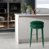 Coral Velvet / Engineered Wood / Metal / Foam Contemporary Green Velvet Counter Stool - 17" W x 17" D x 26" H