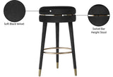 Coral Velvet / Engineered Wood / Metal / Foam Contemporary Black Velvet Bar Stool - 18.5" W x 18.5" D x 30" H