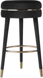 Coral Velvet Contemporary Bar Stool