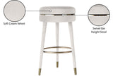 Coral Velvet / Engineered Wood / Metal / Foam Contemporary Cream Velvet Bar Stool - 18.5" W x 18.5" D x 30" H