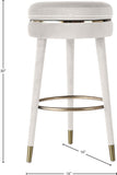 Coral Velvet / Engineered Wood / Metal / Foam Contemporary Cream Velvet Bar Stool - 18.5" W x 18.5" D x 30" H