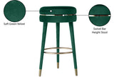 Coral Velvet / Engineered Wood / Metal / Foam Contemporary Green Velvet Bar Stool - 18.5" W x 18.5" D x 30" H