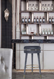 Coral Velvet / Engineered Wood / Metal / Foam Contemporary Grey Velvet Bar Stool - 18.5" W x 18.5" D x 30" H