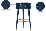 Coral Velvet / Engineered Wood / Metal / Foam Contemporary Navy Velvet Bar Stool - 18.5" W x 18.5" D x 30" H