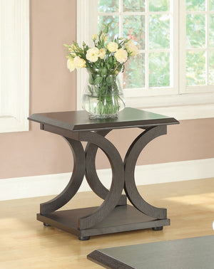 Casual C-shaped Base End Table Cappuccino