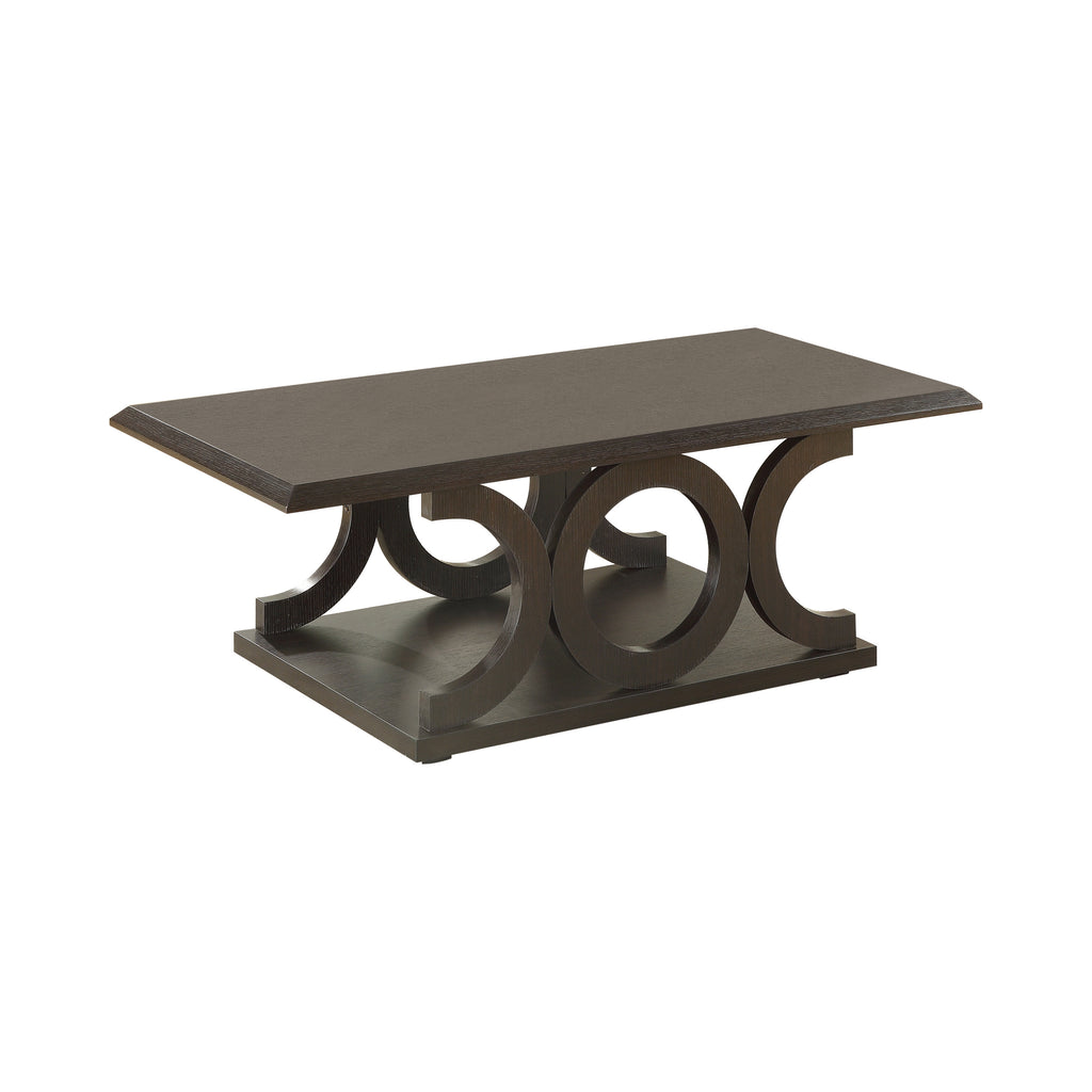 Casual C-shaped Base Coffee Table Cappuccino