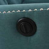 Salomo Tufted Dark Teal Fabric Power Recliner Noble House