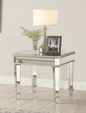 Cassandra Contemporary Square Beveled Top End Table Silver