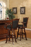 ECI Furniture 30" Leather Nail Head Barstool , Distressed Walnut Distressed Walnut Wood solids and veneers