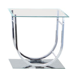 Contemporary U-shaped End Table Chrome
